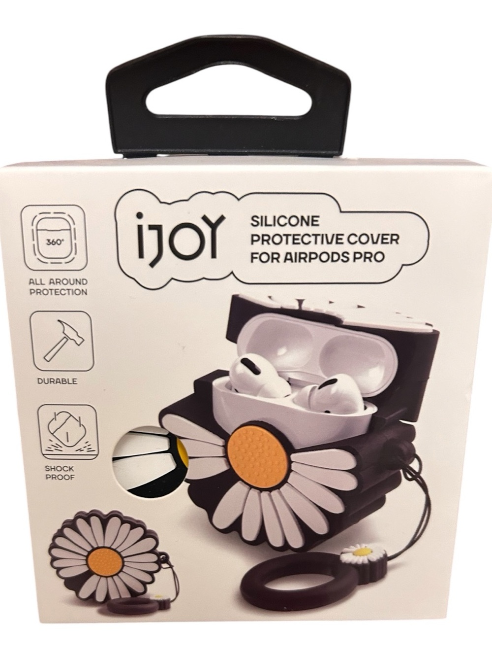 ijoy Black Daisy Silicone Protective Cover for AirPods Pro